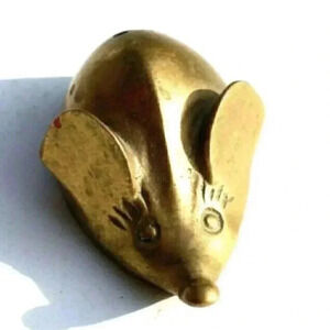 Vtg Mini MCM Brass Mouse Sculpture Figure Room Decor Decoration